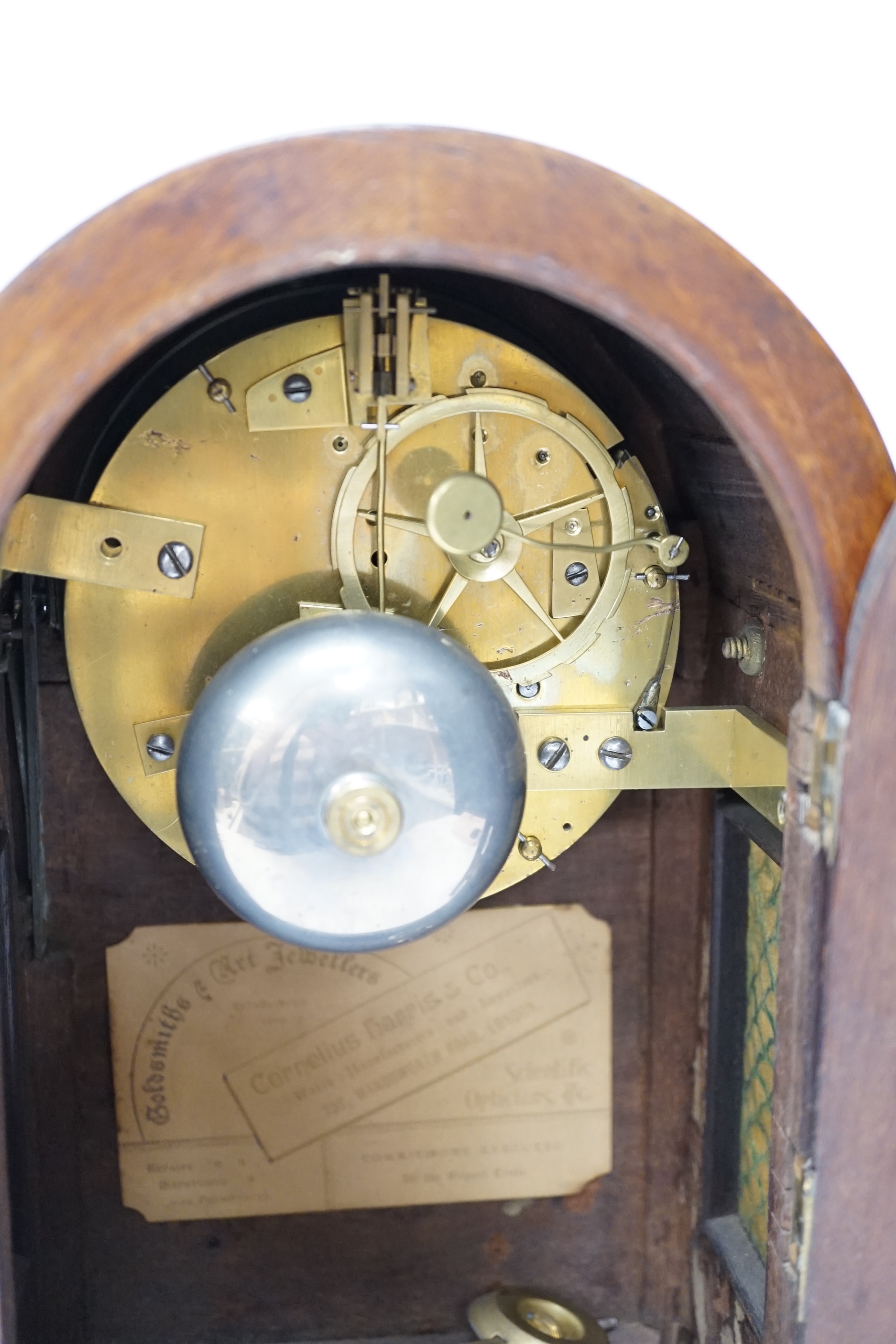 A 19th century French mahogany mantel clock, 28.5cm